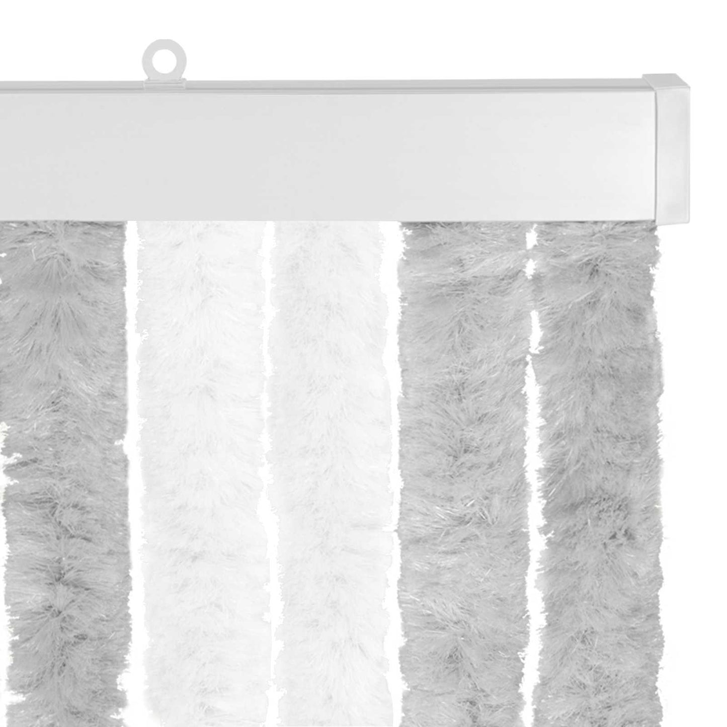 Insect Curtain Chenille Light Grey and White 100 x 230 cm
