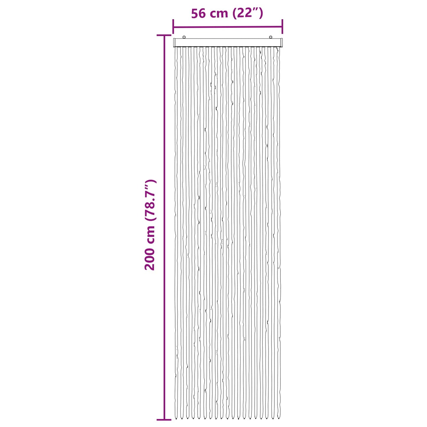 Insect Curtain Chenille Grey and Black 56 x 200 cm 100% PP