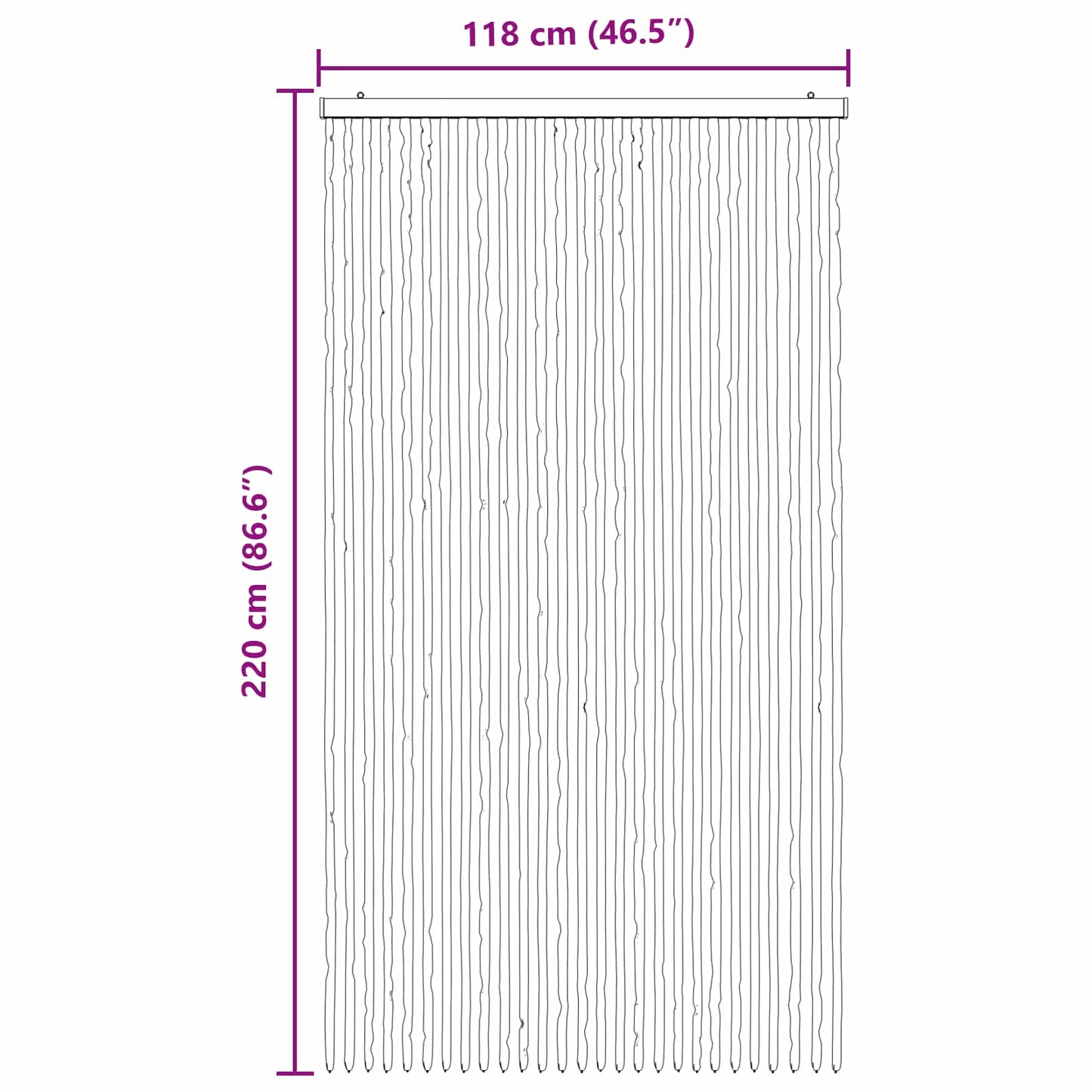 Insect Curtain Chenille Grey and Black 118 x 220 cm 100% PP