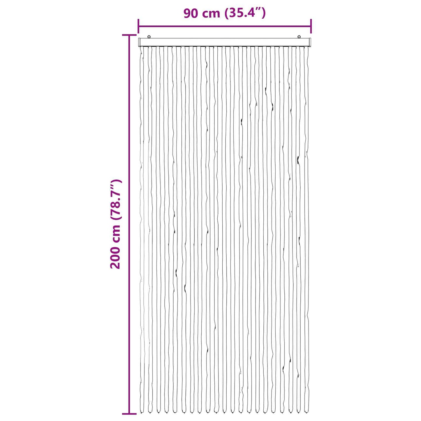 Insect Curtain Chenille Dark Brown and Beige 90 x 200 cm