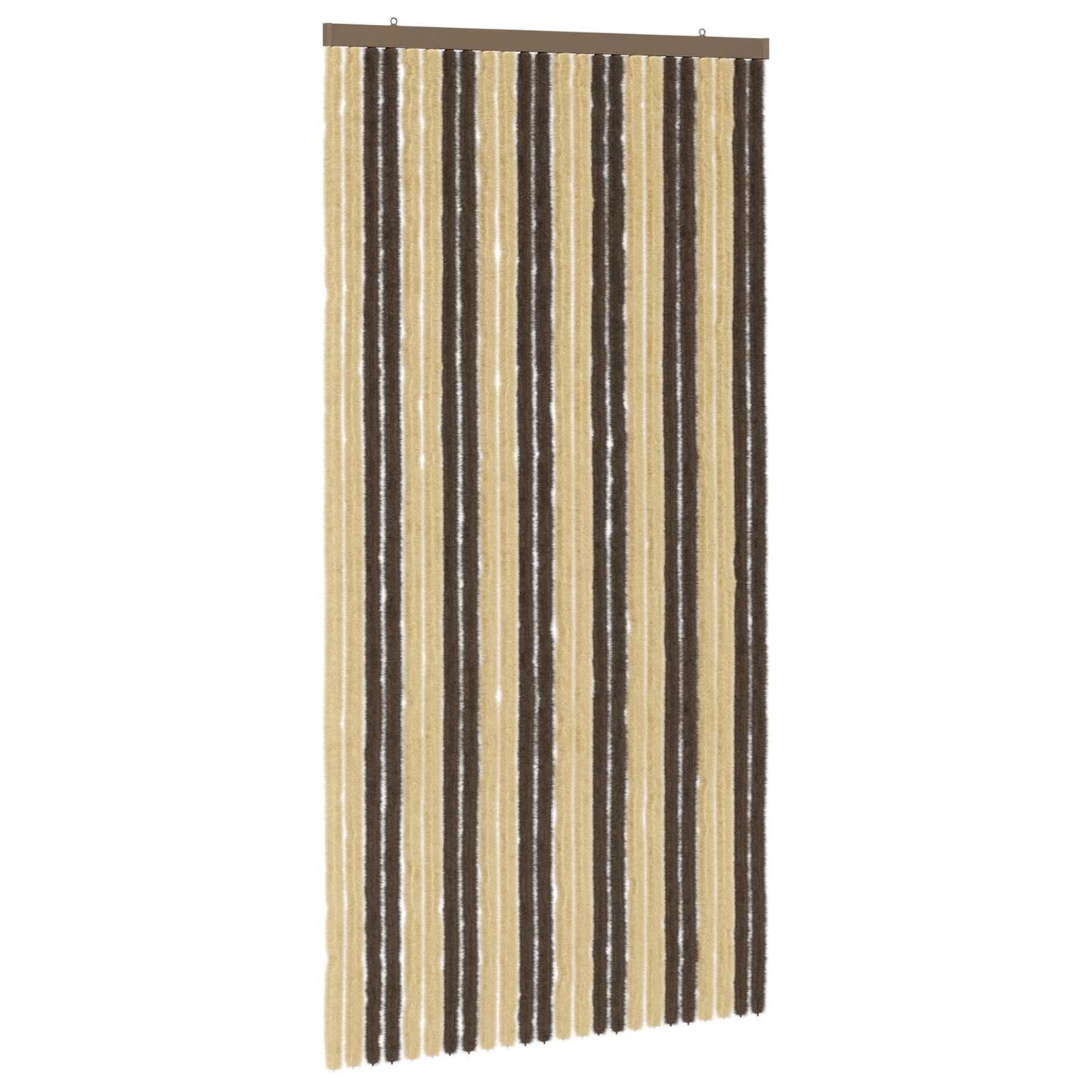 Insect Curtain Chenille Dark Brown and Beige 100 x 200 cm
