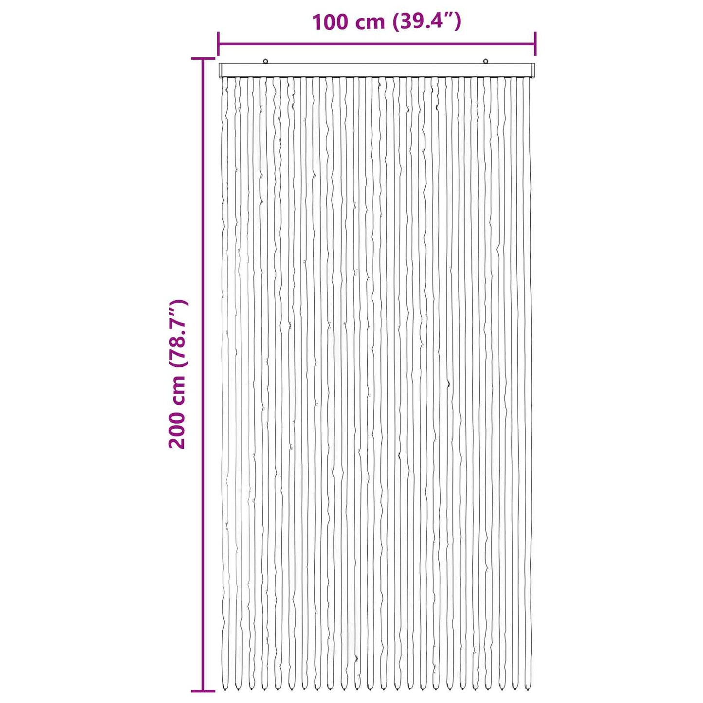 Insect Curtain Chenille Dark Brown and Beige 100 x 200 cm