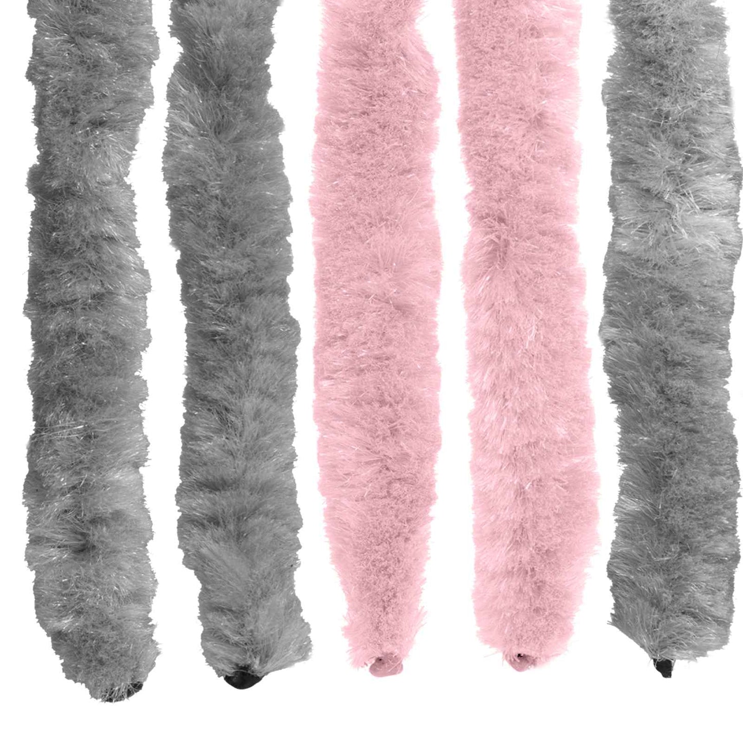 Insect Curtain Chenille Silver Grey and Pink 56 x 200 cm