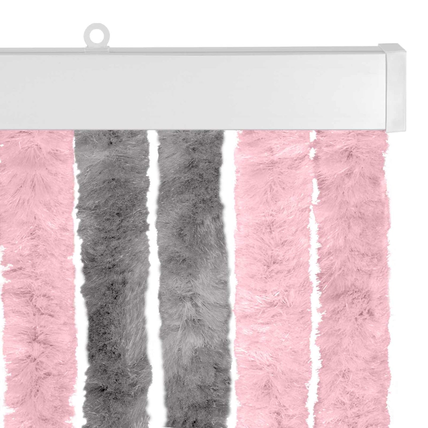 Insect Curtain Chenille Silver Grey and Pink 100 x 200 cm