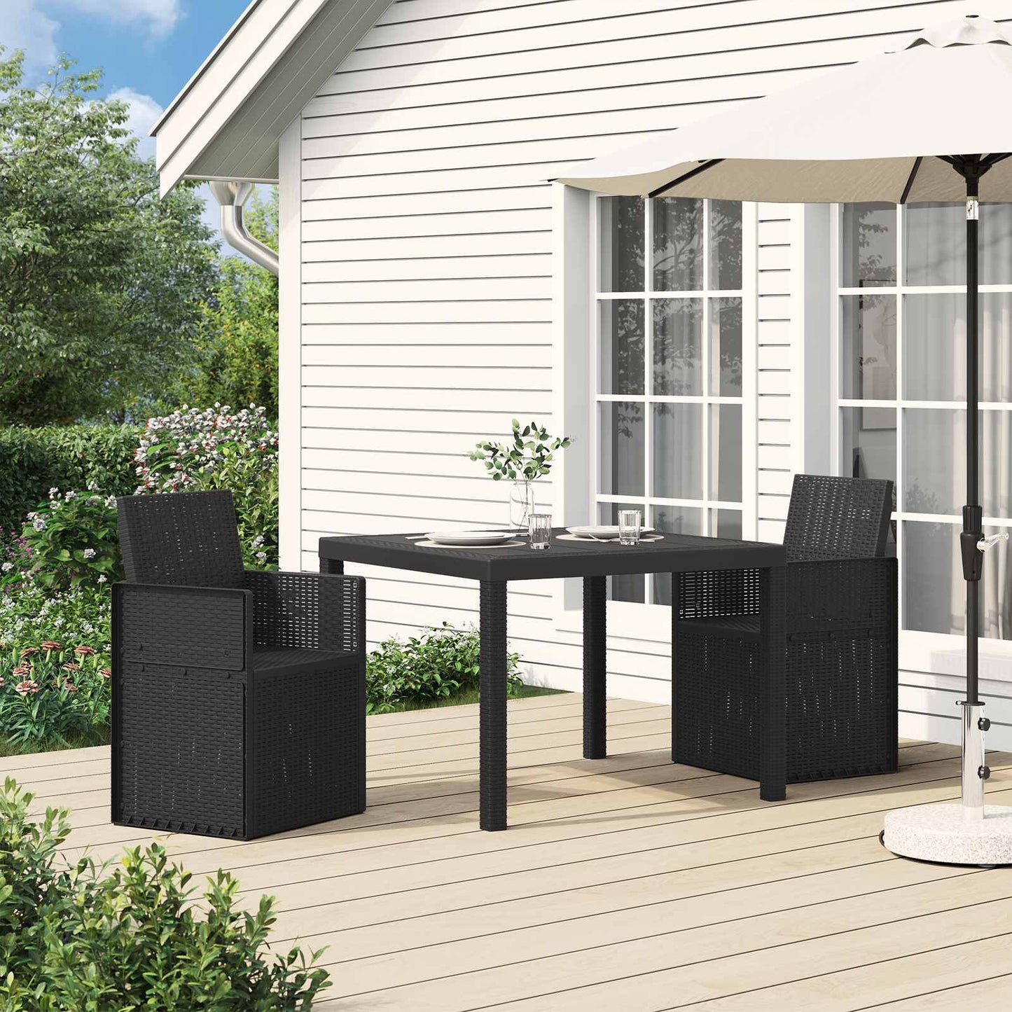 Garden Dining Chairs 2 pcs Anthracite 53 x 47 x 88.5 cm PP