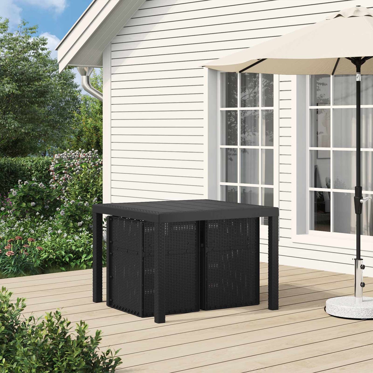 Garden Dining Chairs 2 pcs Anthracite 53 x 47 x 88.5 cm PP