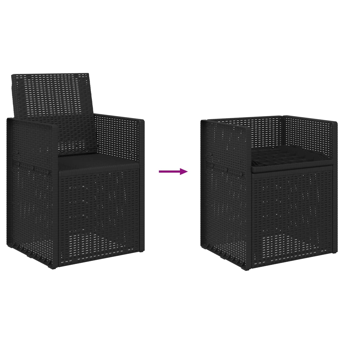 Garden Dining Chairs 2 pcs Anthracite 53 x 47 x 88.5 cm PP