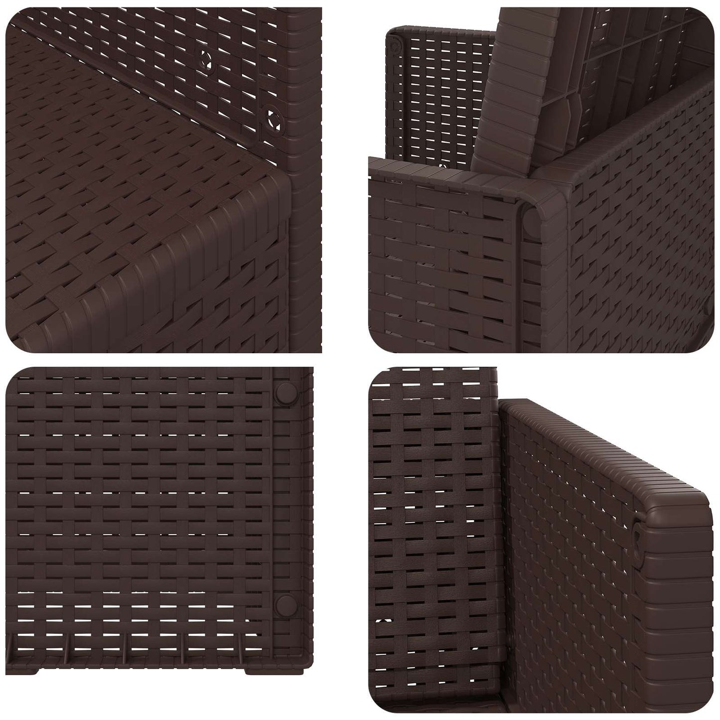 Garden Dining Chairs 2 pcs Brown PP