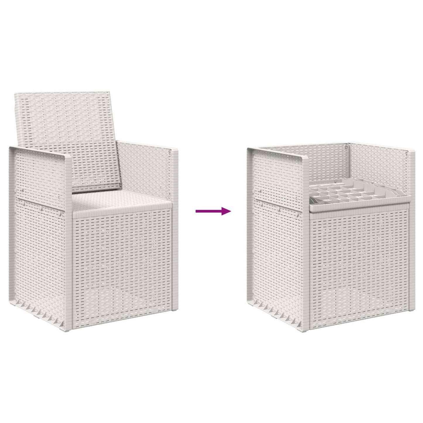 Garden Dining Chairs 2 pcs White PP