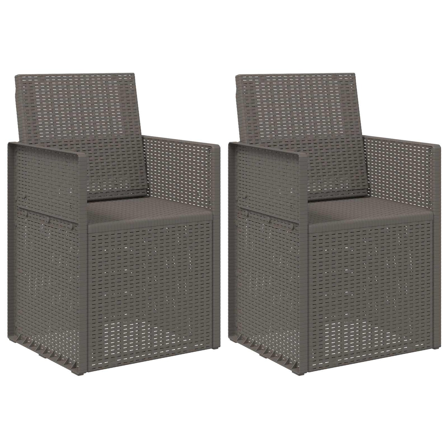 Garden Dining Chairs 2 pcs Light Grey PP