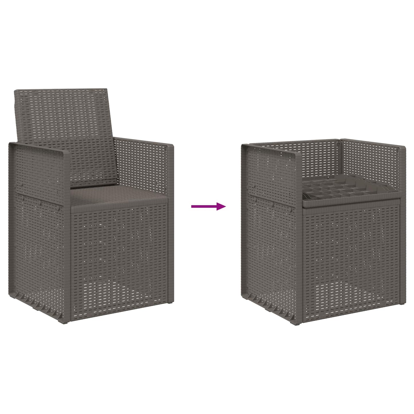 Garden Dining Chairs 2 pcs Light Grey PP