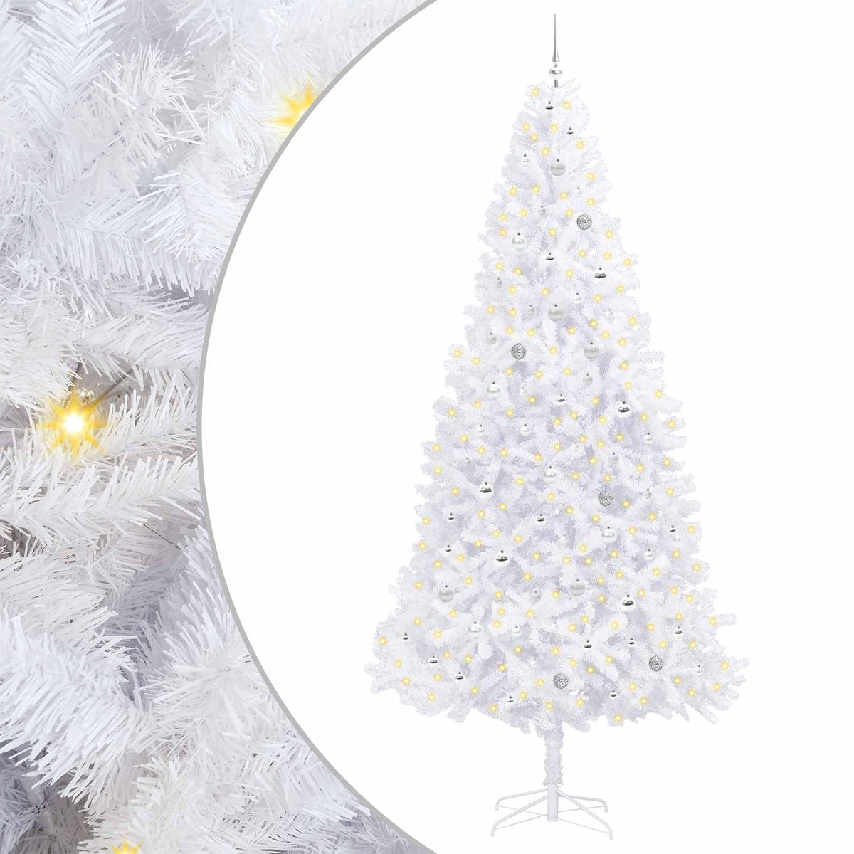 Artificial Christmas Tree with Stand White 300 cm PVC and Steel
