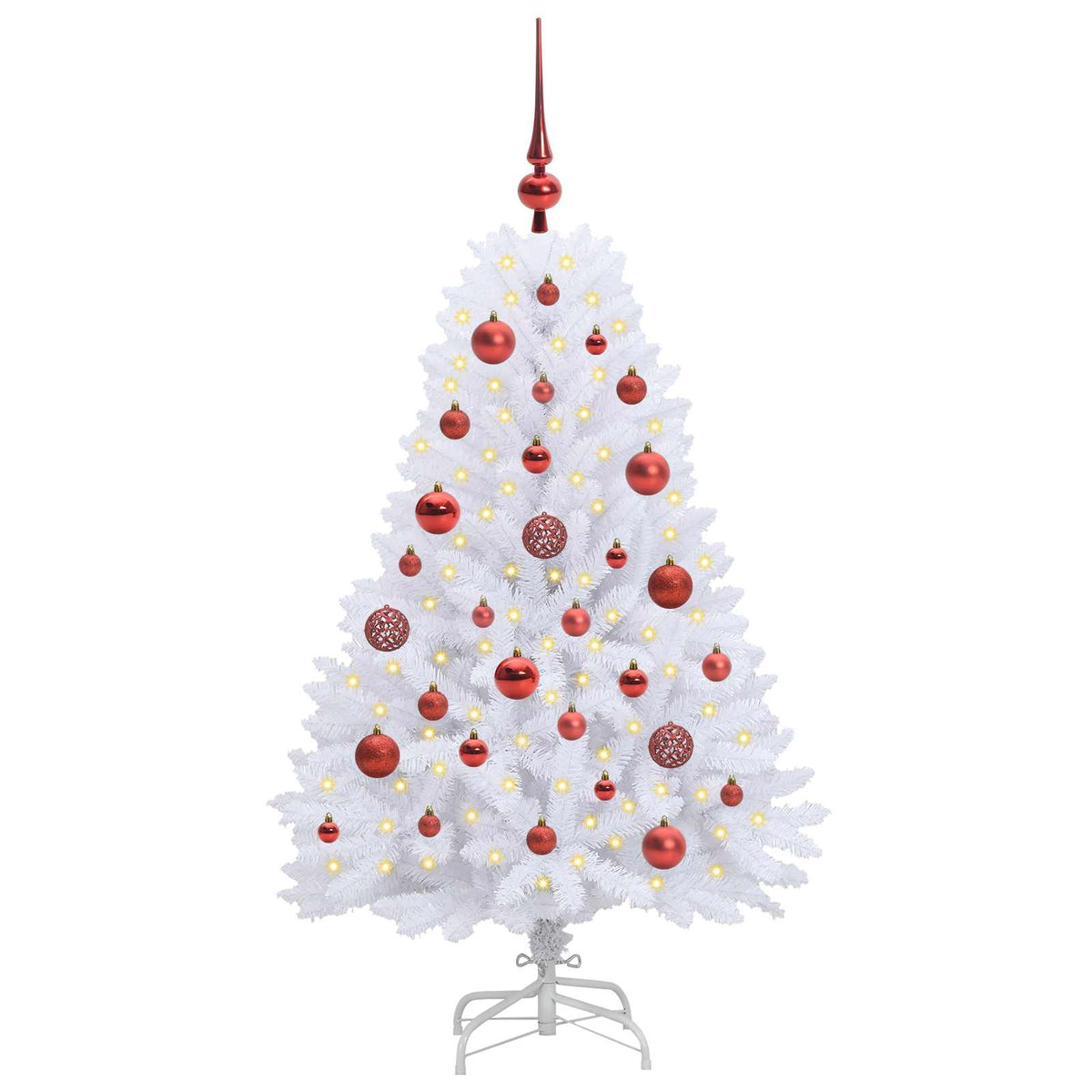 Artificial Hinged Christmas Tree White 120 cm PVC and Steel
