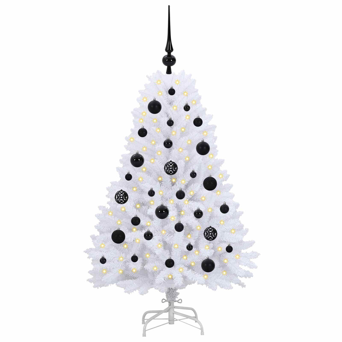 Artificial Hinged Christmas Tree White 120 cm PVC and Steel