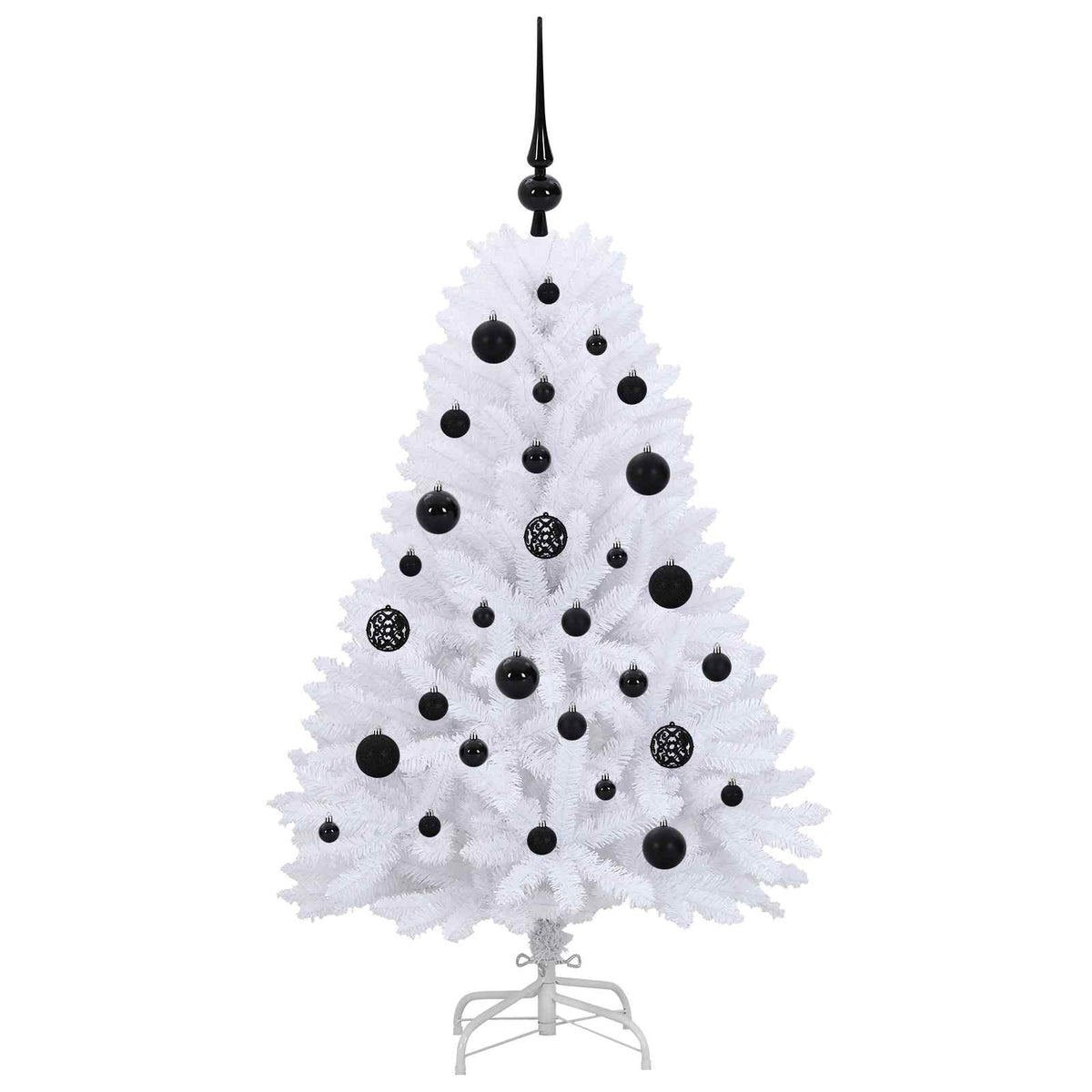Artificial Hinged Christmas Tree White 120 cm PVC and Steel