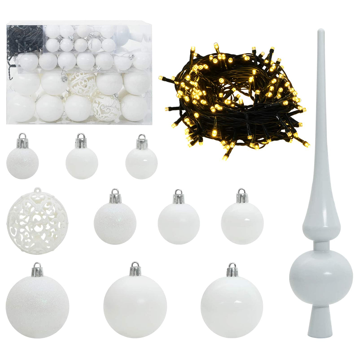 Artificial Hinged Christmas Tree White 120 cm PVC and Steel