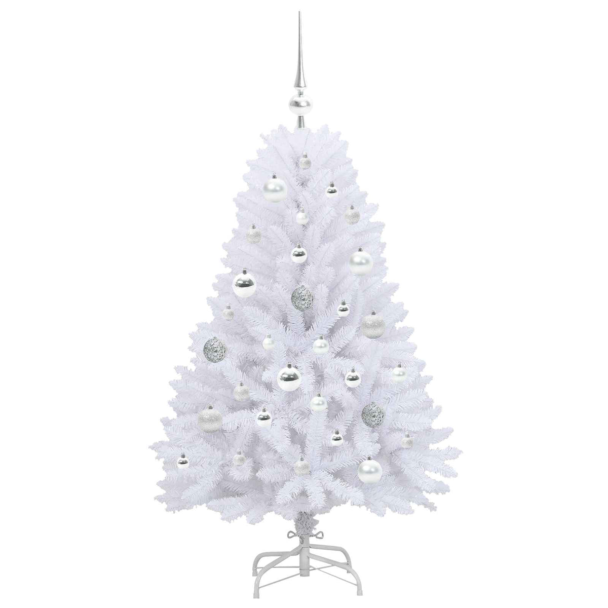 Artificial Hinged Christmas Tree White 120 cm PVC and Steel