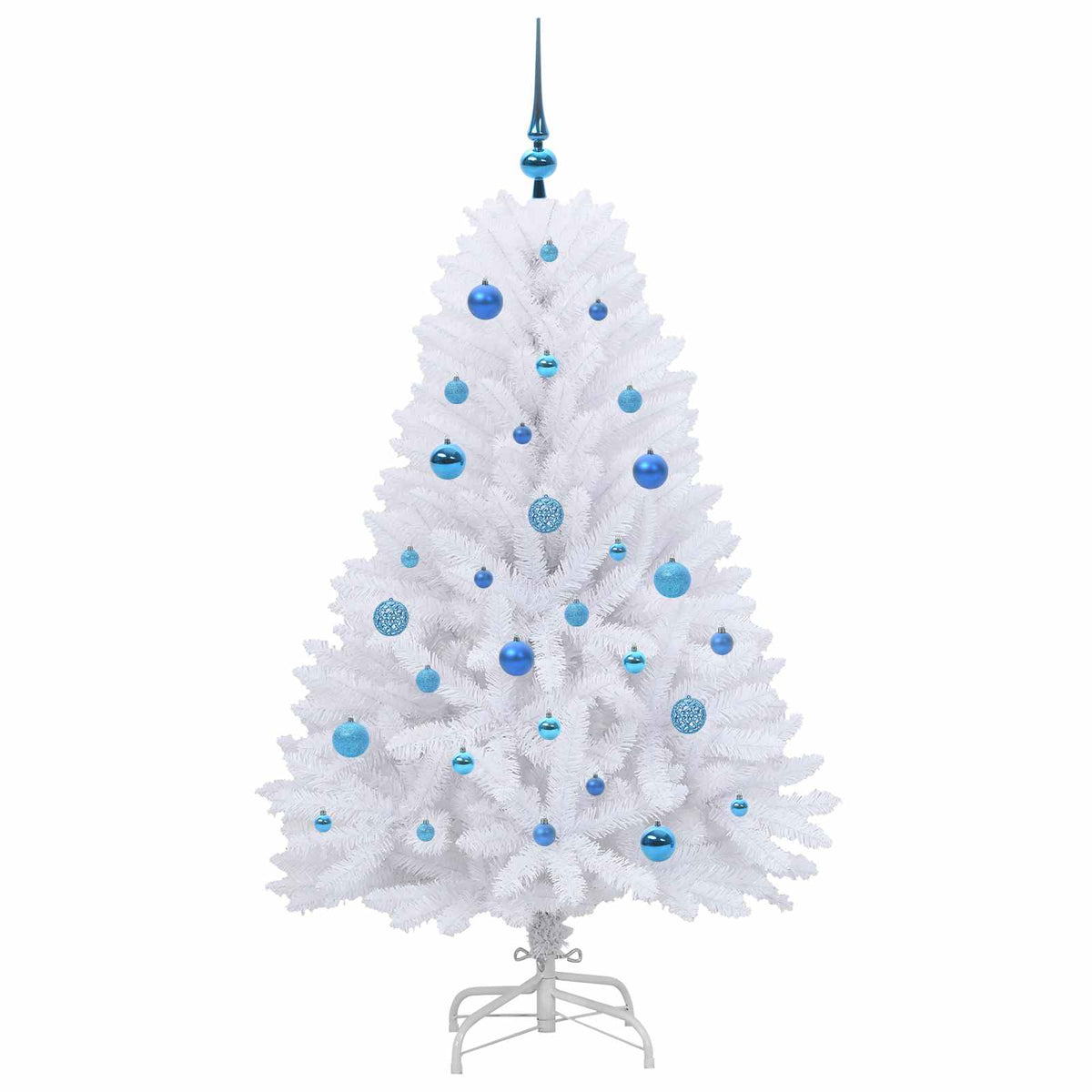 Artificial Hinged Christmas Tree White 150 cm PVC and Steel