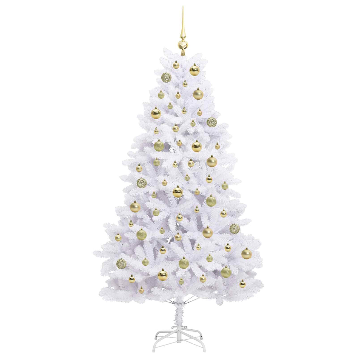 Artificial Hinged Christmas Tree White 180 cm PVC and Steel