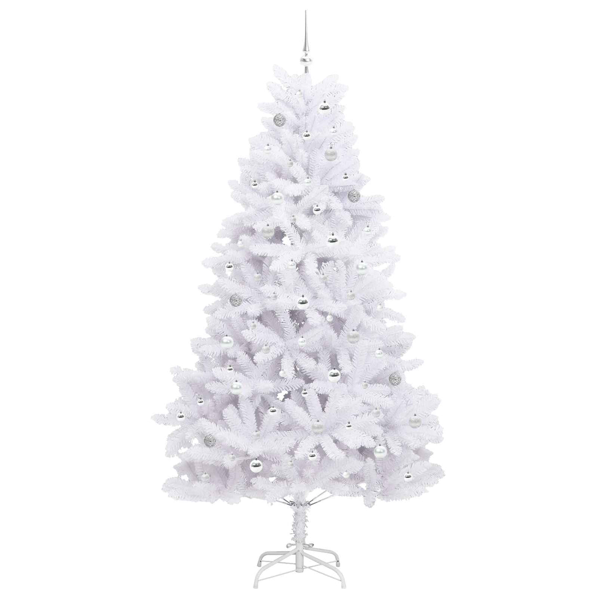 Artificial Hinged Christmas Tree White 240 cm PVC and Steel