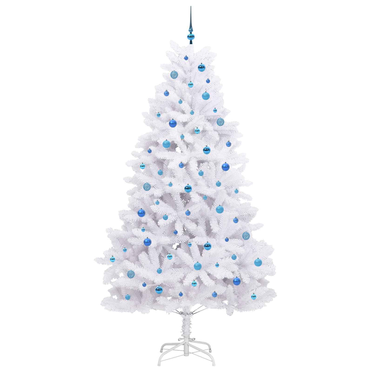 Artificial Hinged Christmas Tree White 240 cm PVC and Steel