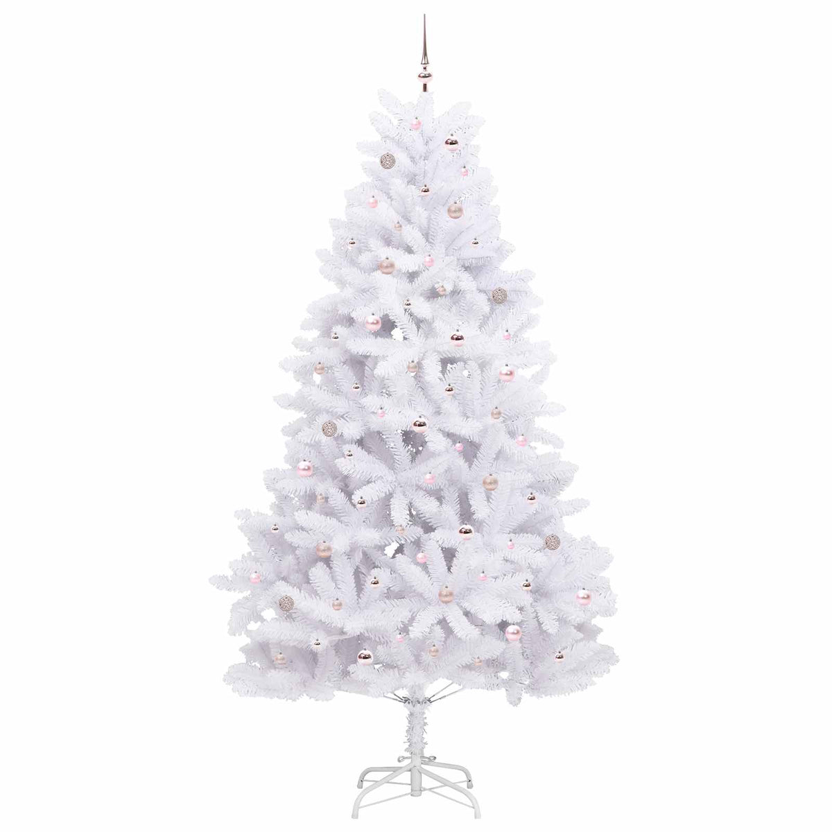 Artificial Hinged Christmas Tree White 270 cm PVC and Steel