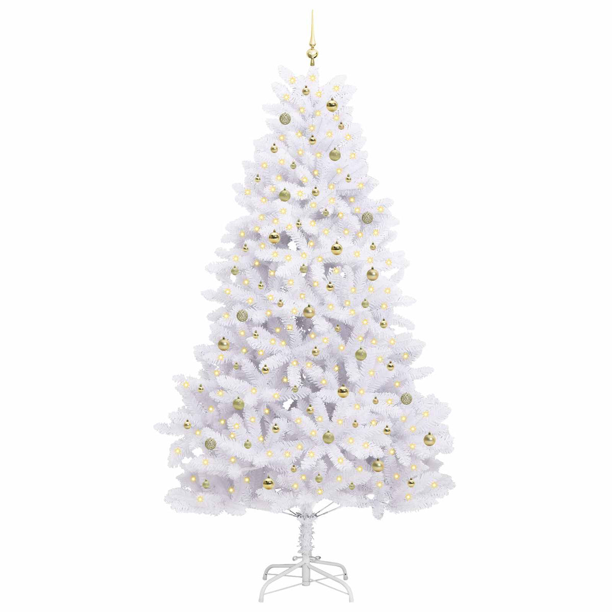 Artificial Hinged Christmas Tree White 270 cm PVC and Steel