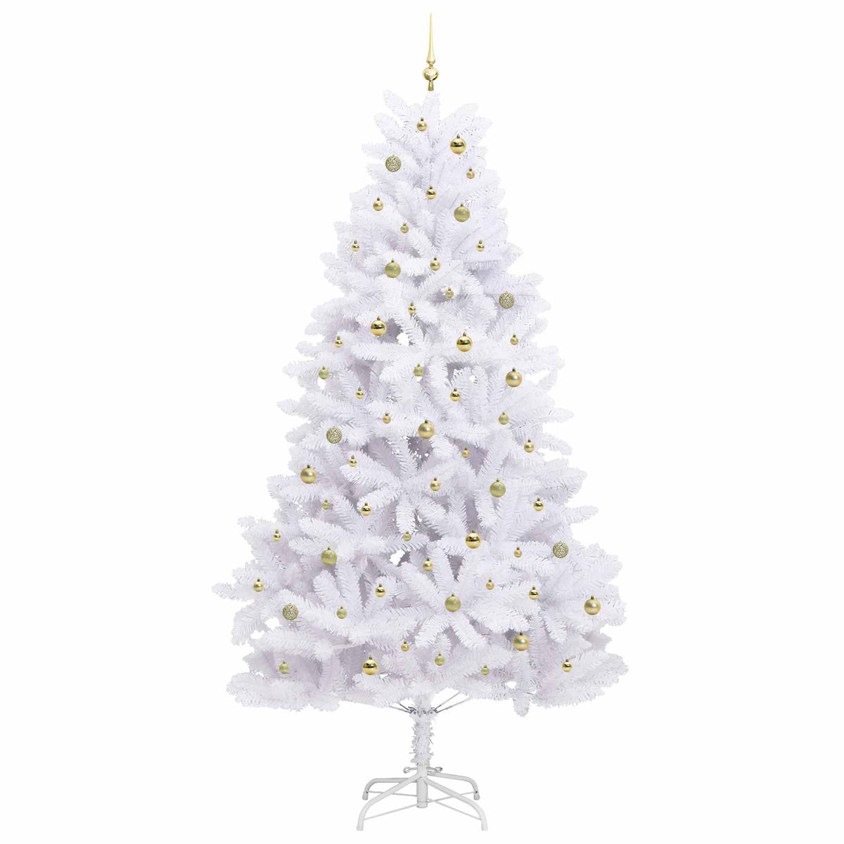 Artificial Hinged Christmas Tree White 270 cm PVC and Steel