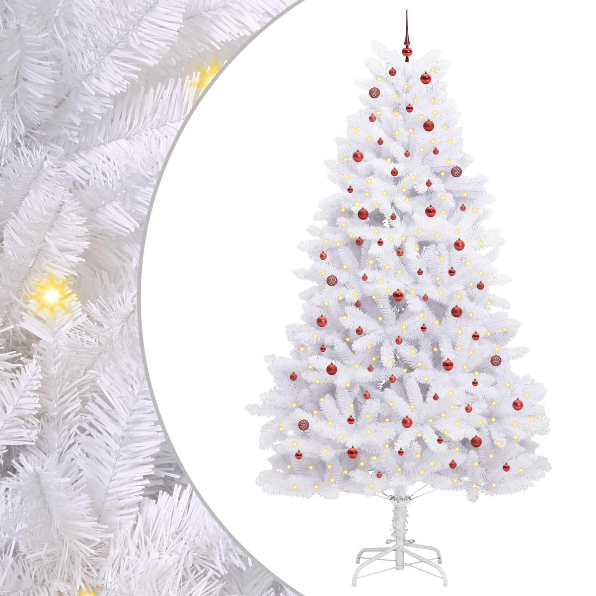 Artificial Hinged Christmas Tree White 300 cm PVC and Steel
