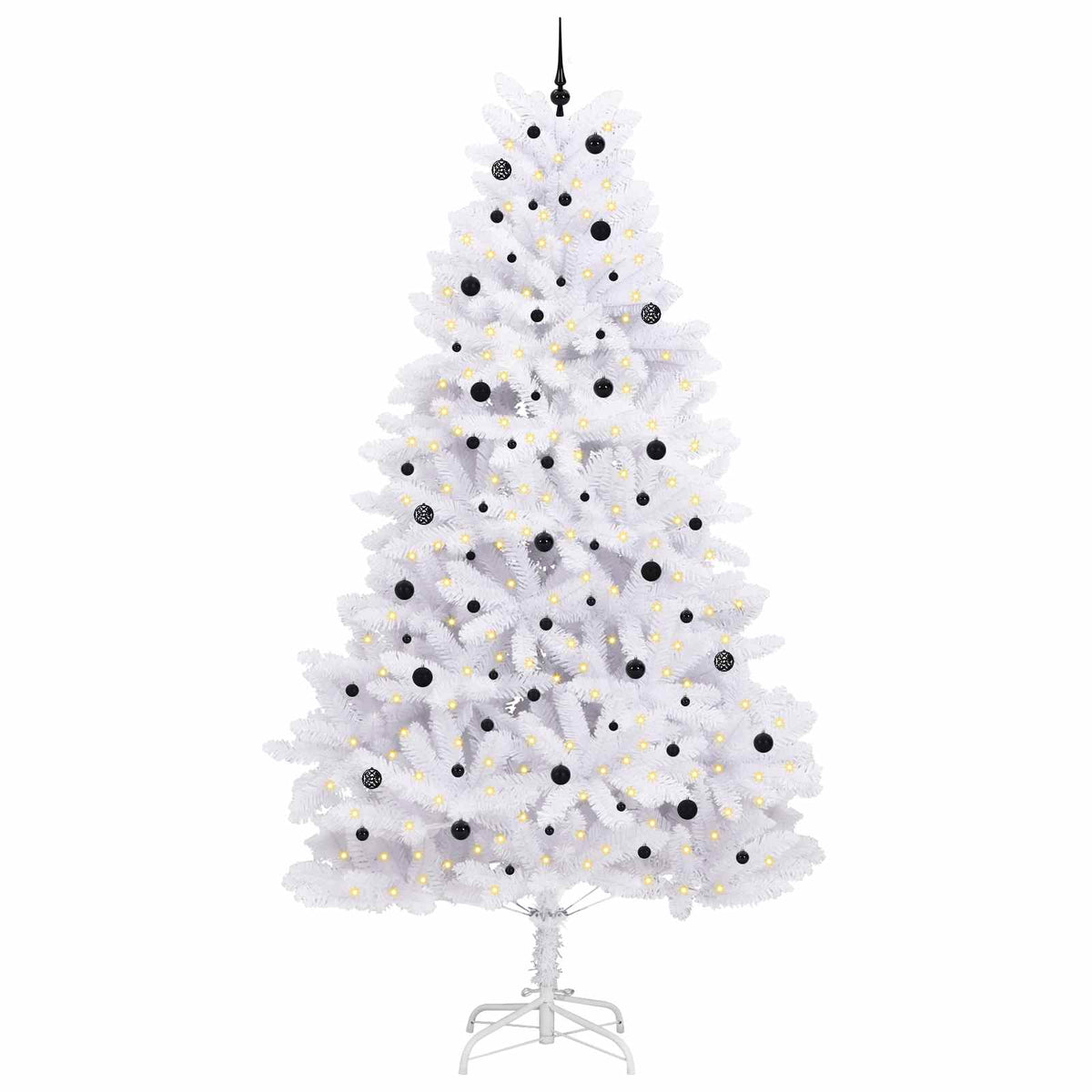 Artificial Hinged Christmas Tree White 300 cm PVC and Steel
