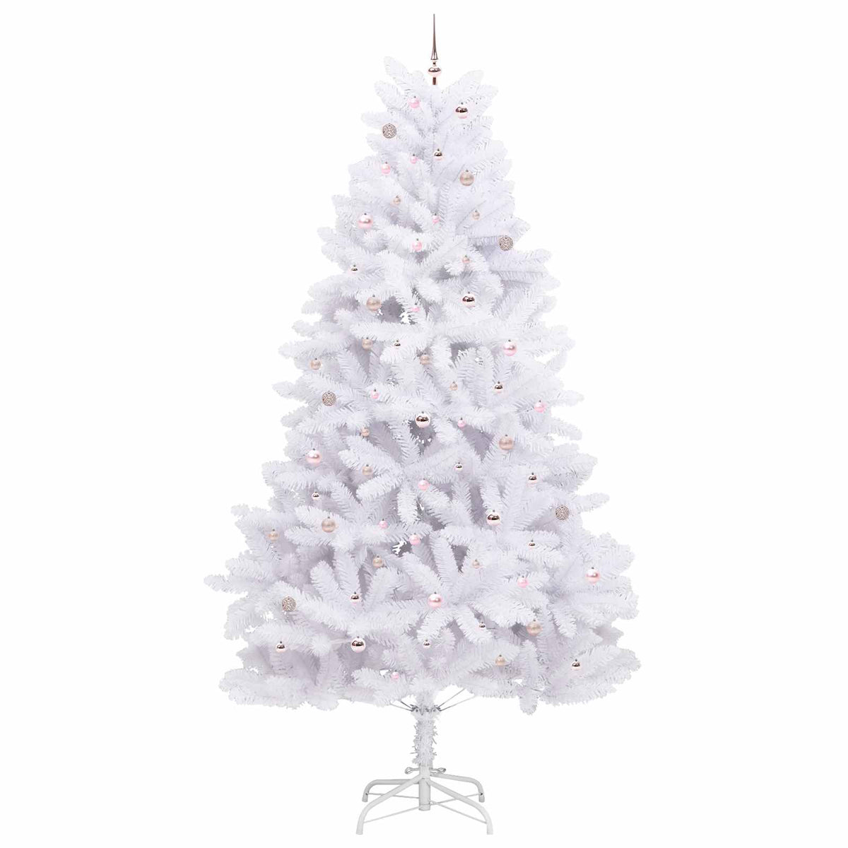 Artificial Hinged Christmas Tree White 300 cm PVC and Steel