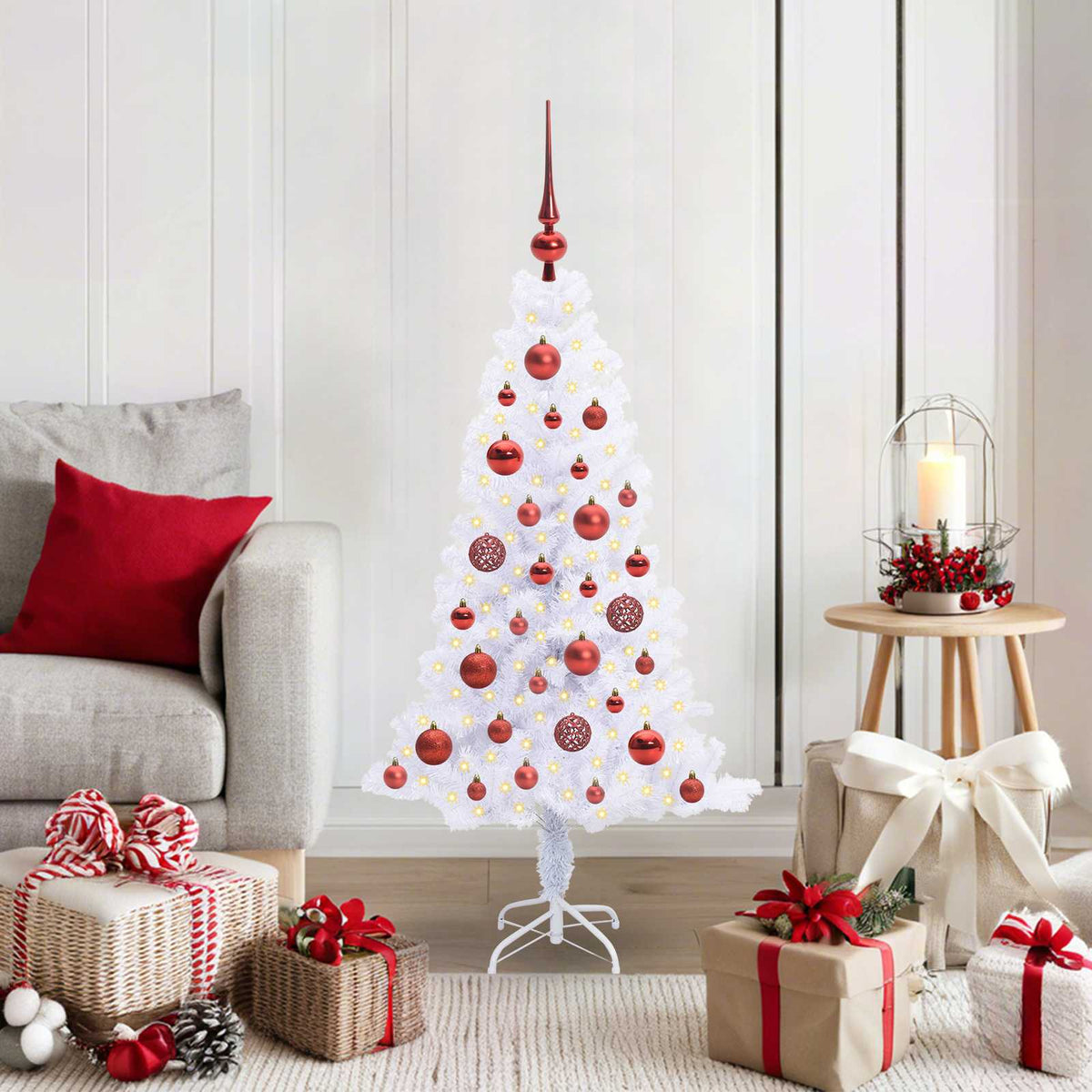 Artificial Christmas Tree with Stand White 120 cm PVC and Steel