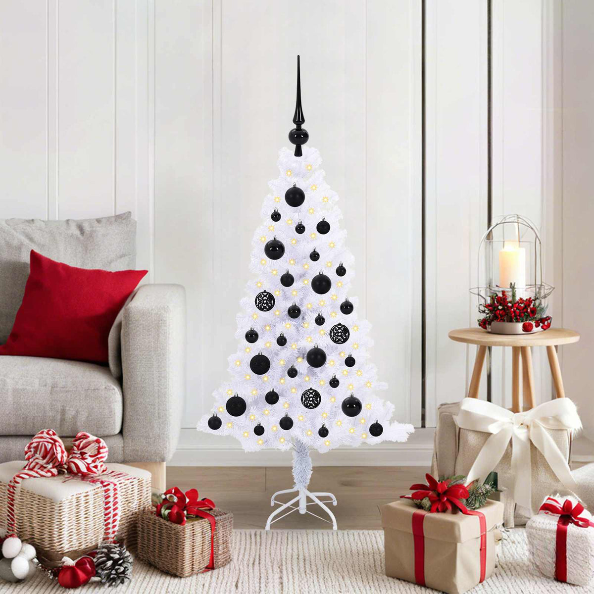 Artificial Christmas Tree with Stand White 120 cm PVC and Steel