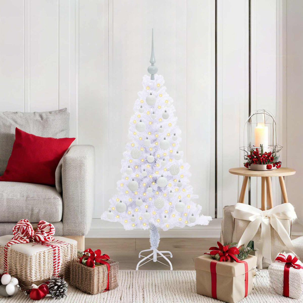 Artificial Christmas Tree with Stand White 120 cm PVC and Steel