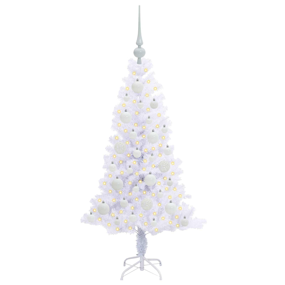 Artificial Christmas Tree with Stand White 120 cm PVC and Steel