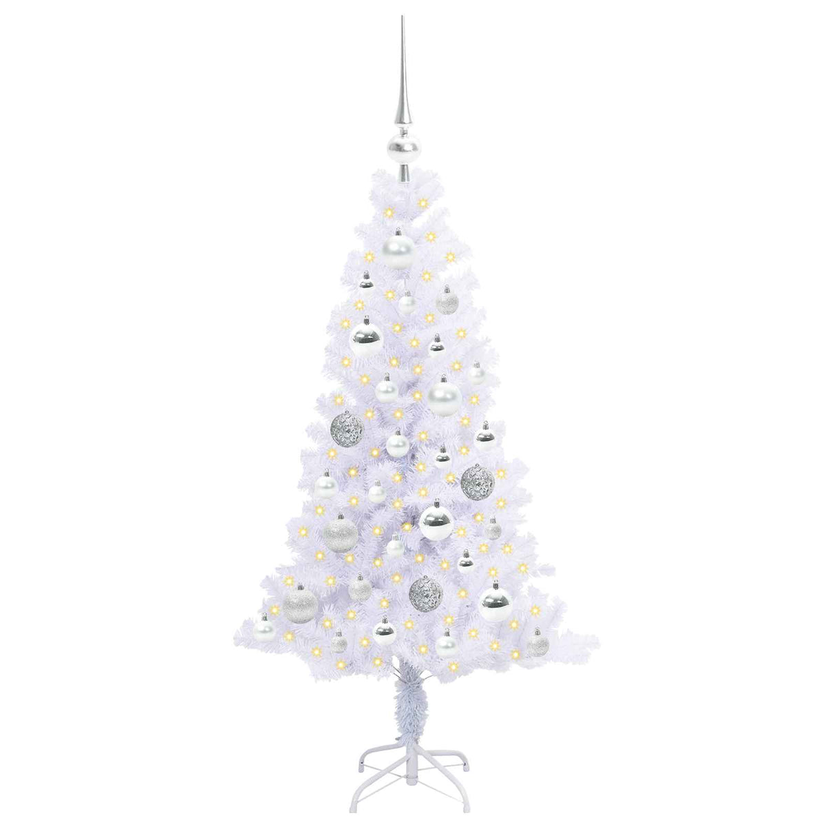 Artificial Christmas Tree with Stand White 120 cm PVC and Steel