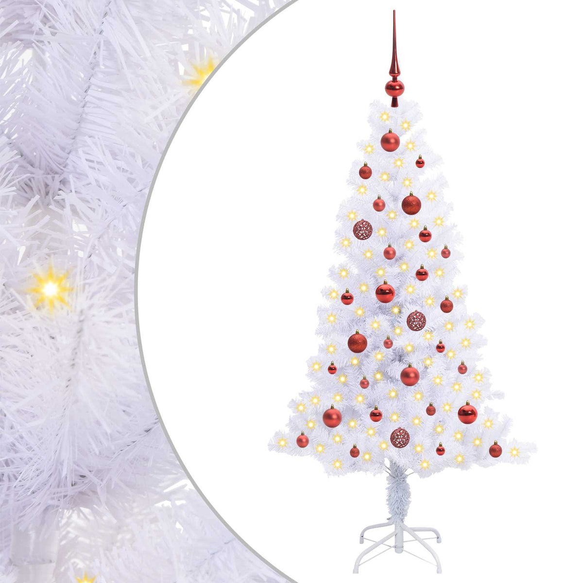 Artificial Christmas Tree with Stand White 150 cm PVC and Steel