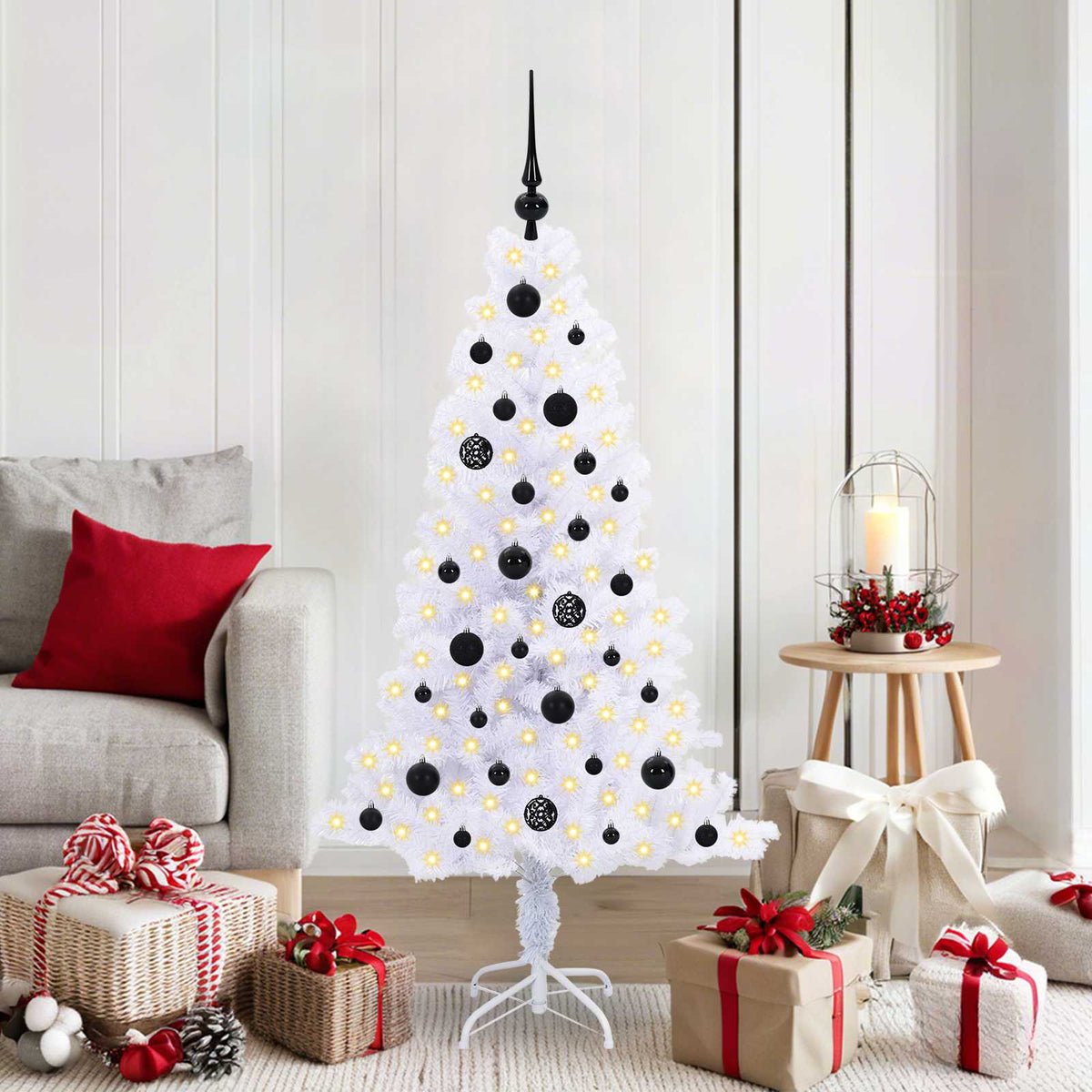 Artificial Christmas Tree with Stand White 150 cm PVC and Steel