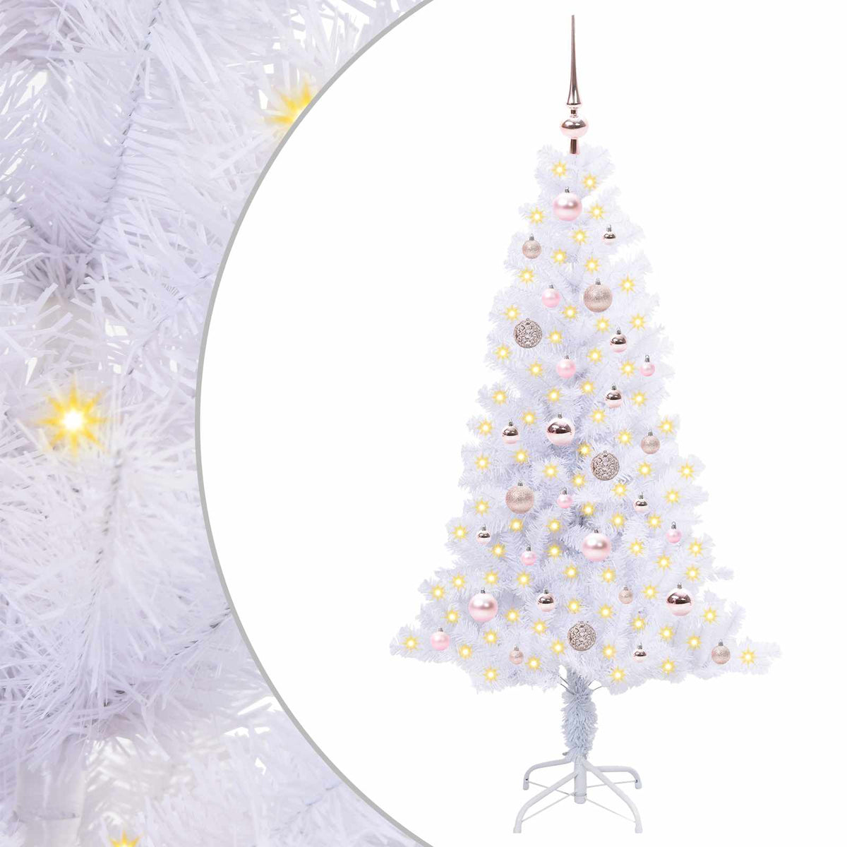 Artificial Christmas Tree with Stand White 150 cm PVC and Steel