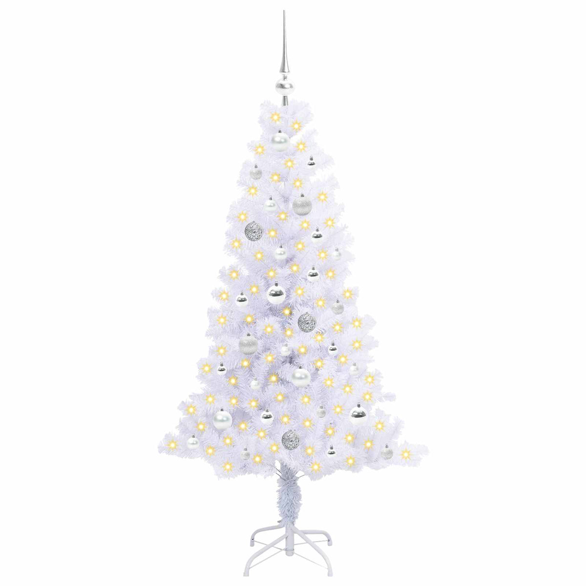 Artificial Christmas Tree with Stand White 150 cm PVC and Steel
