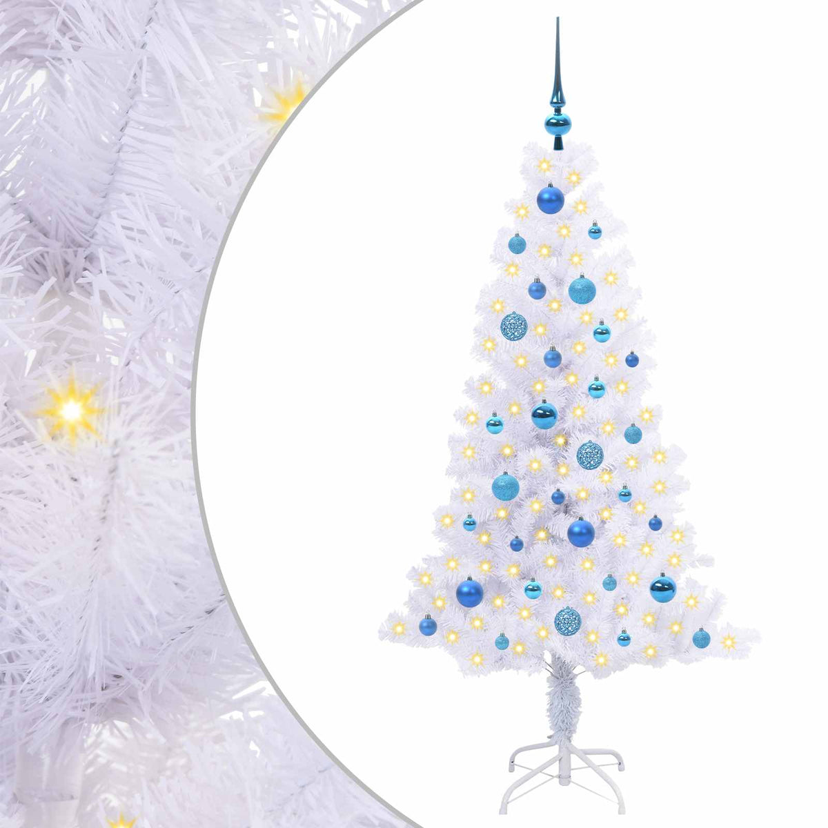 Artificial Christmas Tree with Stand White 150 cm PVC and Steel