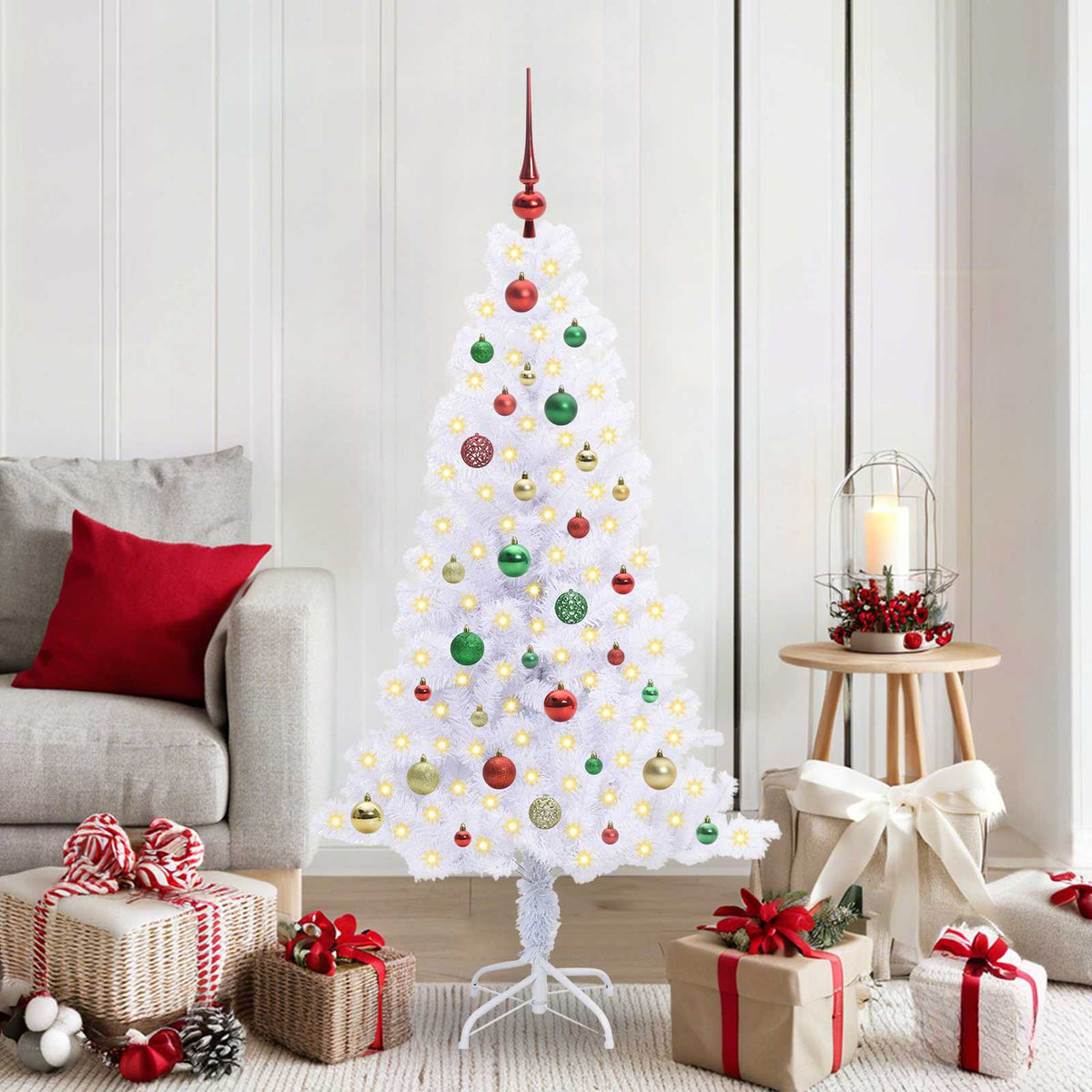Artificial Christmas Tree with Stand White 150 cm PVC and Steel