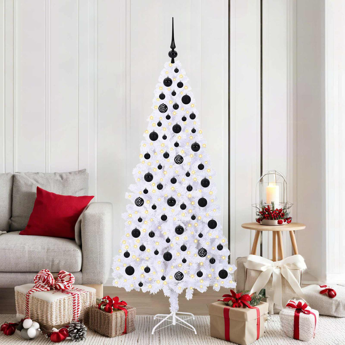 Artificial Christmas Tree with Stand White 180 cm PVC and Steel