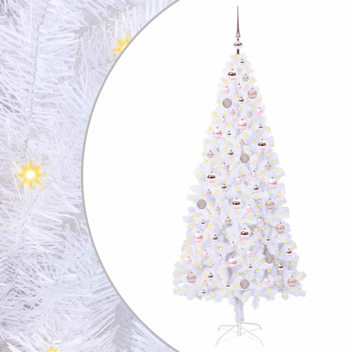 Artificial Christmas Tree with Stand White 180 cm PVC and Steel