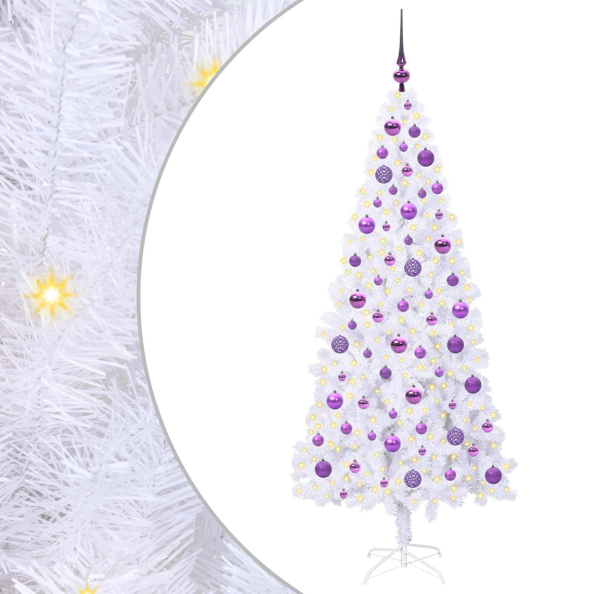 Artificial Christmas Tree with Stand White 180 cm PVC and Steel