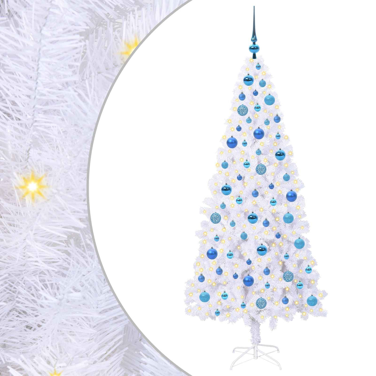 Artificial Christmas Tree with Stand White 180 cm PVC and Steel