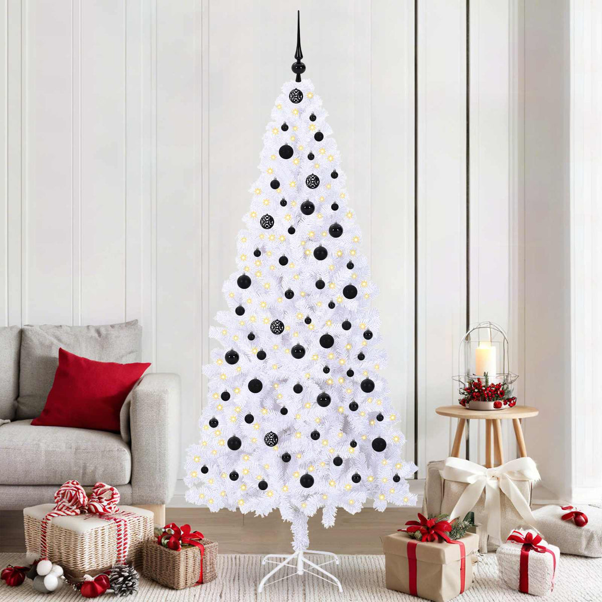Artificial Christmas Tree with Stand White 210 cm PVC and Steel