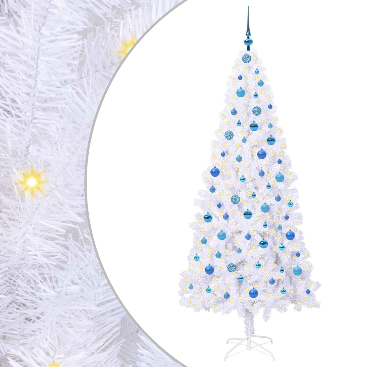 Artificial Christmas Tree with Stand White 210 cm PVC and Steel