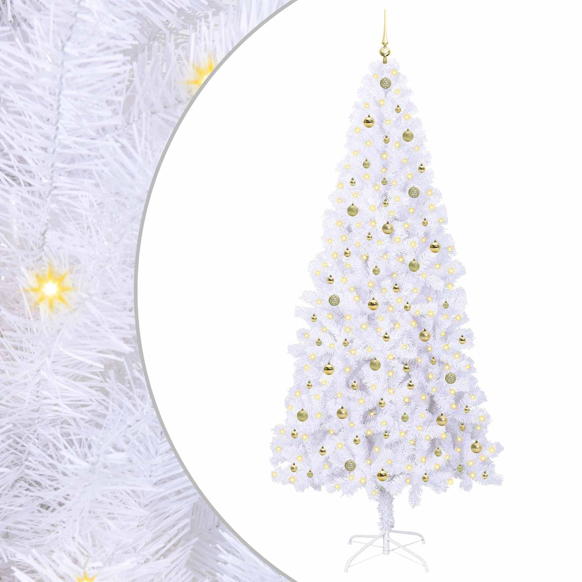 Artificial Christmas Tree with Stand White 240 cm PVC and Steel