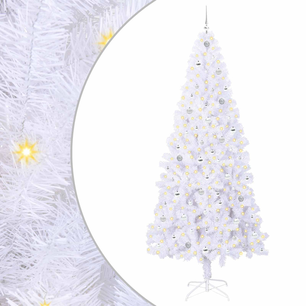 Artificial Christmas Tree with Stand White 240 cm PVC and Steel
